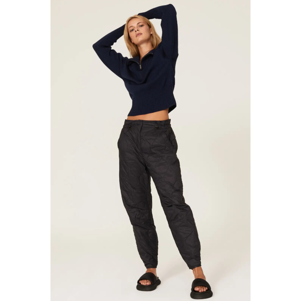 FLAW Rag & Bone Rudy Quilted High Rise Joggers Black Women's Size Large